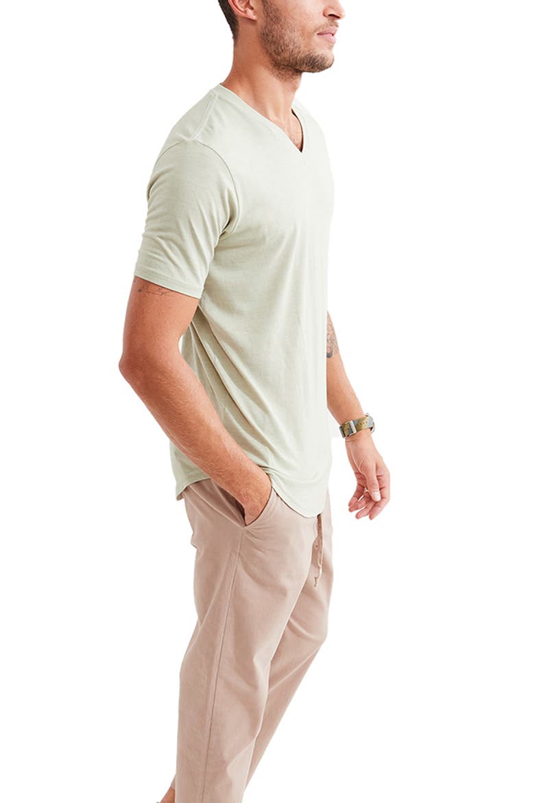 Triblend Scallop V-Neck T-Shirt, Alternate, color, SEAGRASS