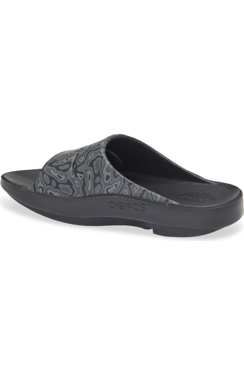 Oofos Gender Inclusive Ooahh Sport Slide Sandal, Alternate, color, Black/ Black Water Camo