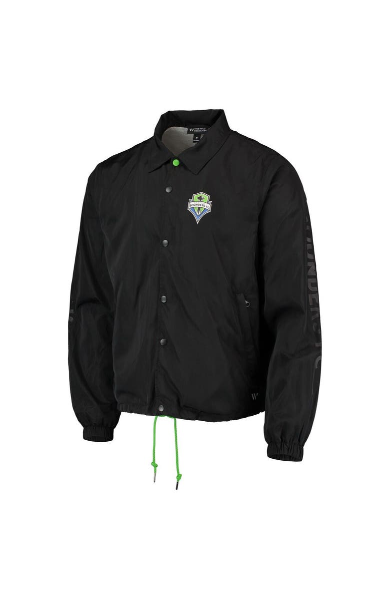 THE WILD COLLECTIVE Men's The Wild Collective Black Seattle Sounders FC Coaches Full-Snap Jacket, Alternate, color, Black