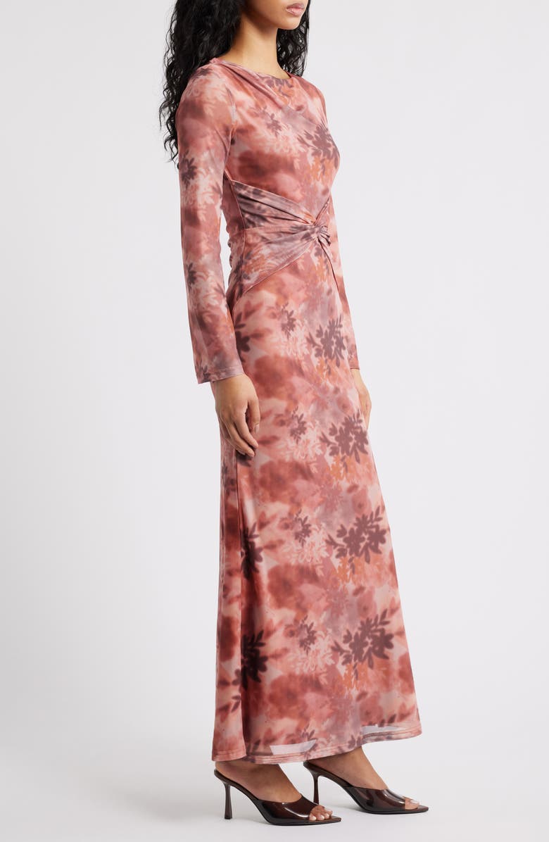 Petal & Pup Nash Long Sleeve Body-Con Dress, Alternate, color, Blurred Botanics