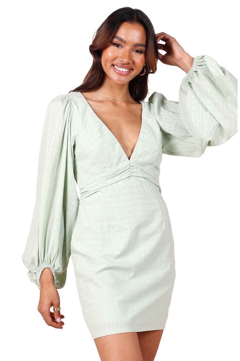 Emilina Long Sleeve Cotton Minidress, Alternate, color, SAGE