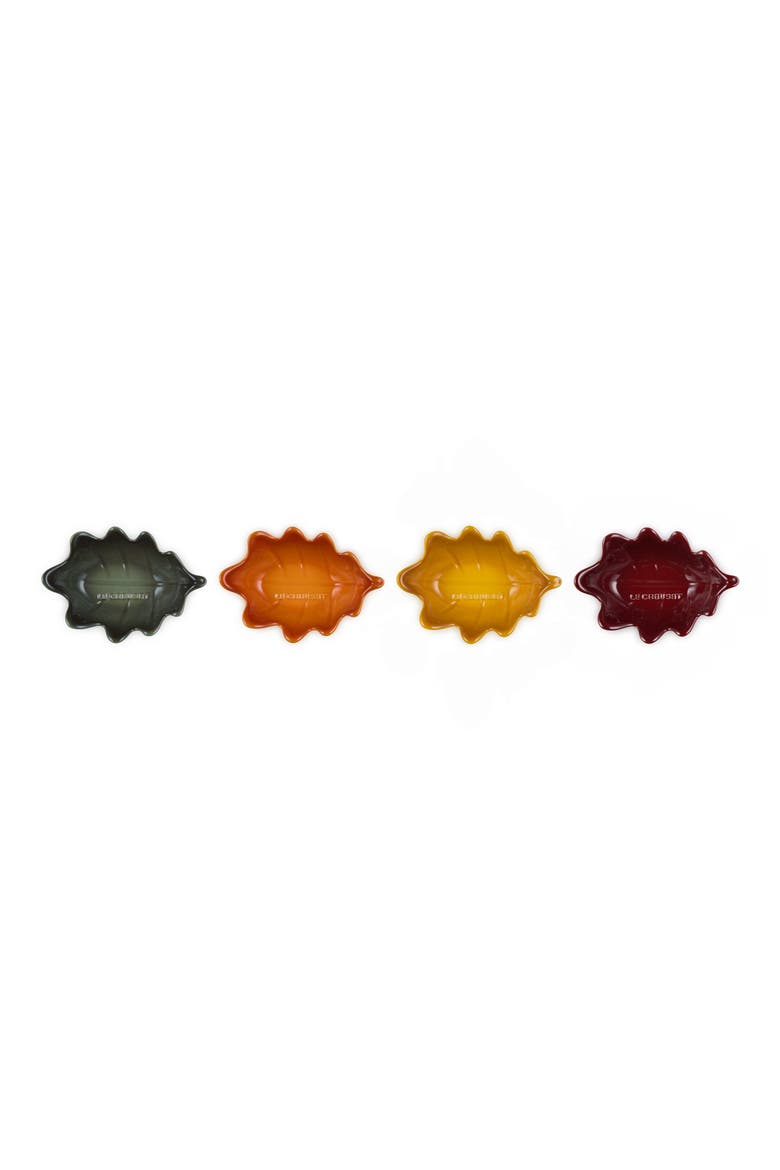 4-Piece Set Mini French Leaf Bowls, Alternate, color, ORANGE MULTICOLOR