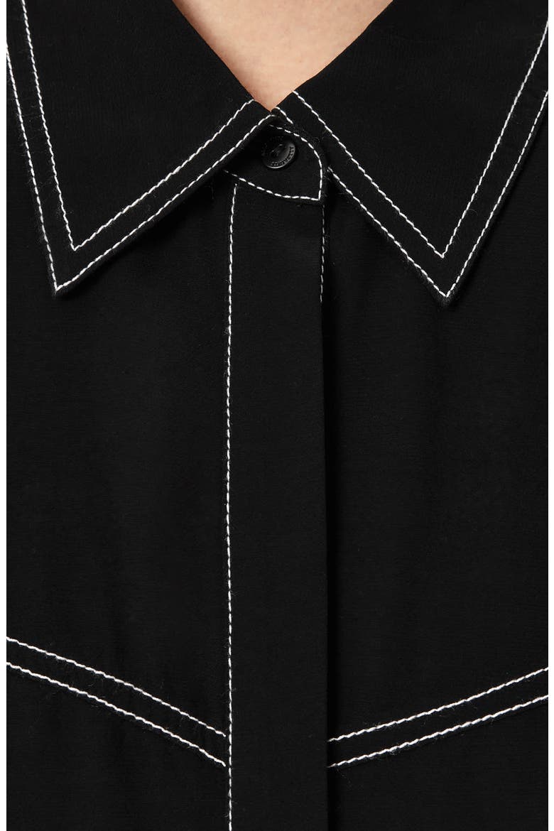 Tala Long Sleeve Shirtdress, Alternate, color, BLACK