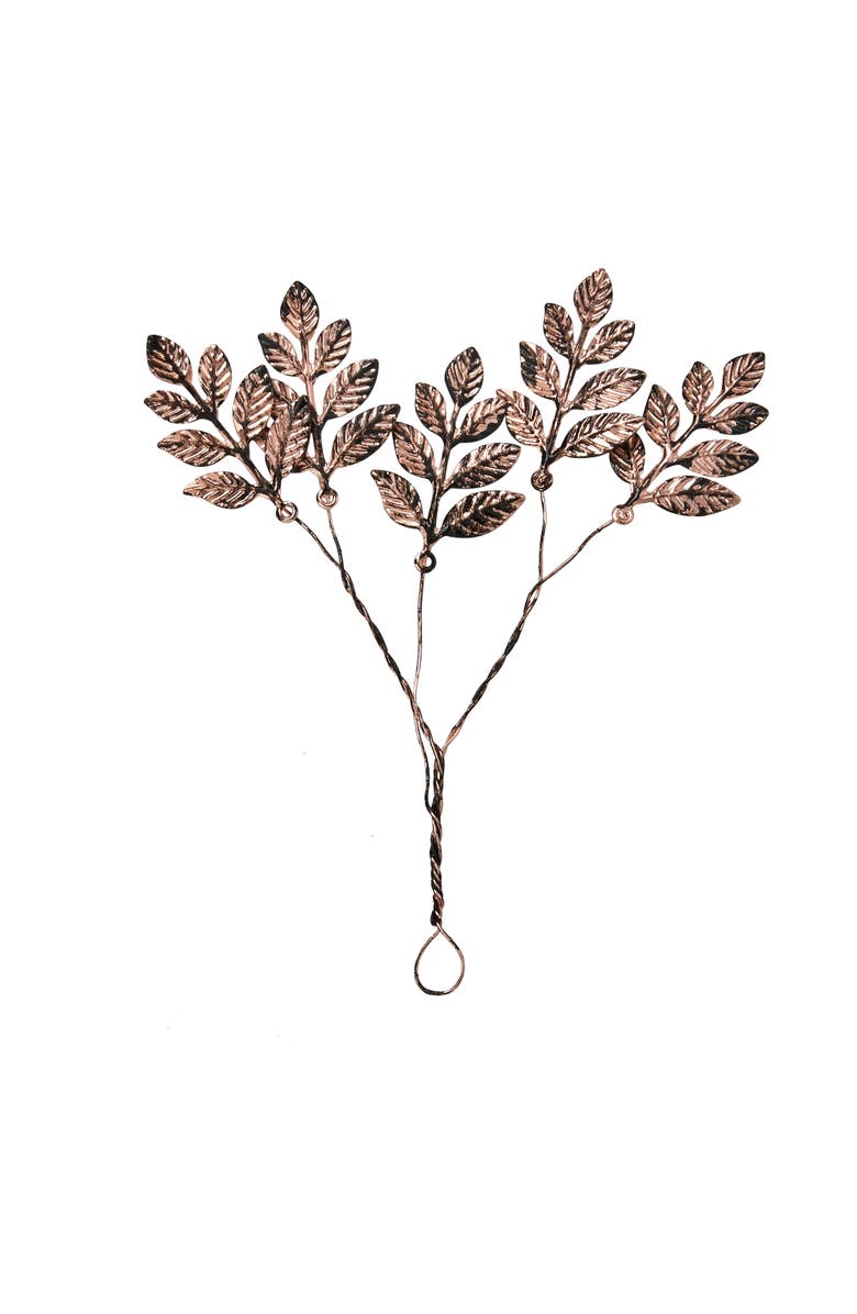 tag Handcrafted Antique Copper Leaf Sprigs Decorative Sculptures, Main, color,