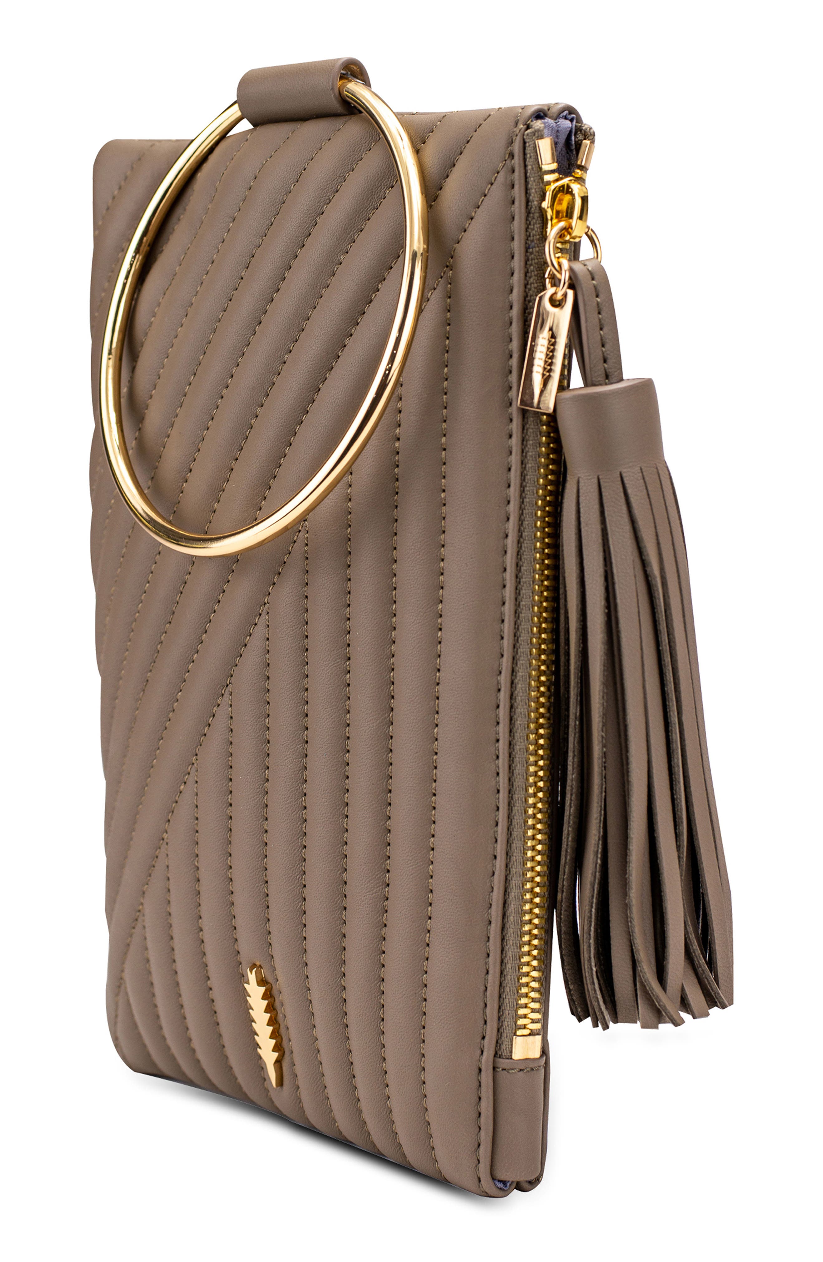 Thacker Nolita Ring Handle Quilted Leather Clutch, Alternate, color, 