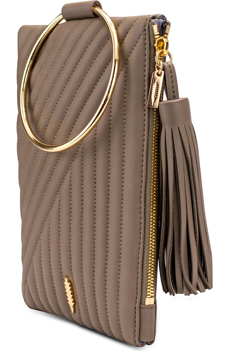 Thacker Nolita Ring Handle Quilted Leather Clutch, Alternate, color,