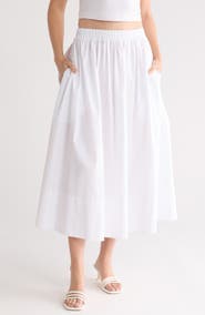 Renee C Poplin Midi Skirt