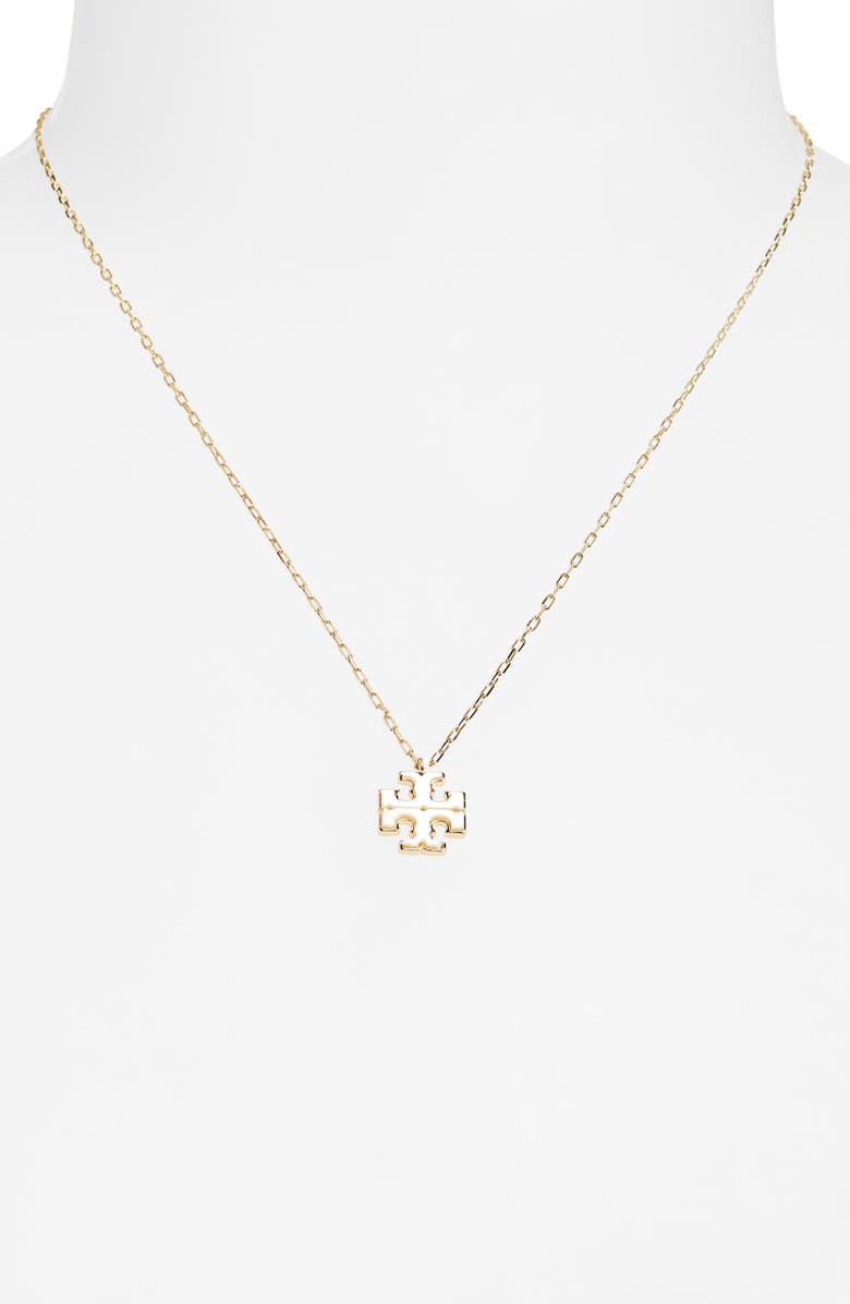 Tory Burch Moondance Mother of Pearl Pendant Necklace, Alternate, color, Tory Gold