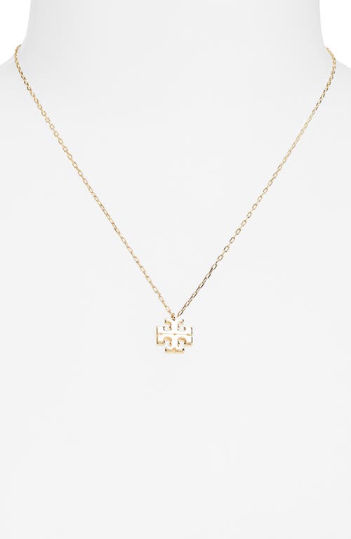 Tory Burch Kira Mother-of-pearl Pendant Necklace In Gold