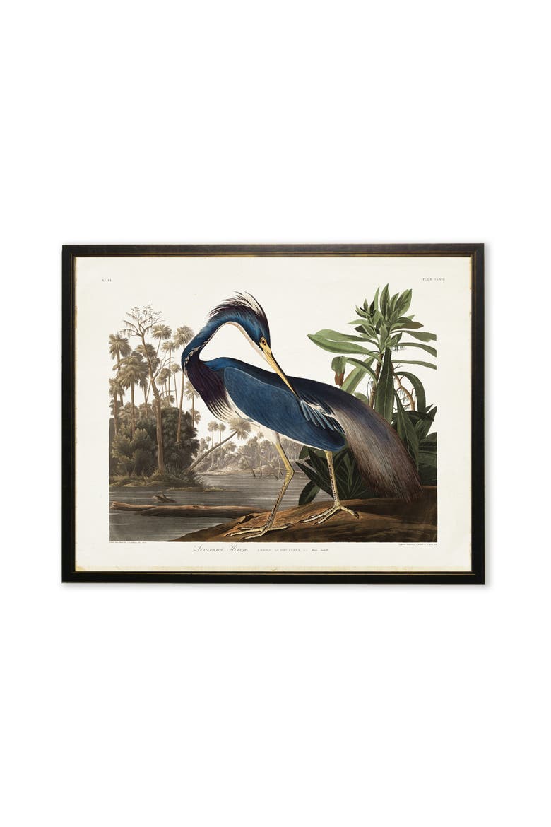 Blue Heron in Black and Copper Frame, Main, color, Multi