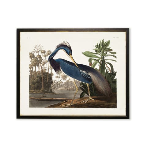 Blue Heron in Black and Copper Frame