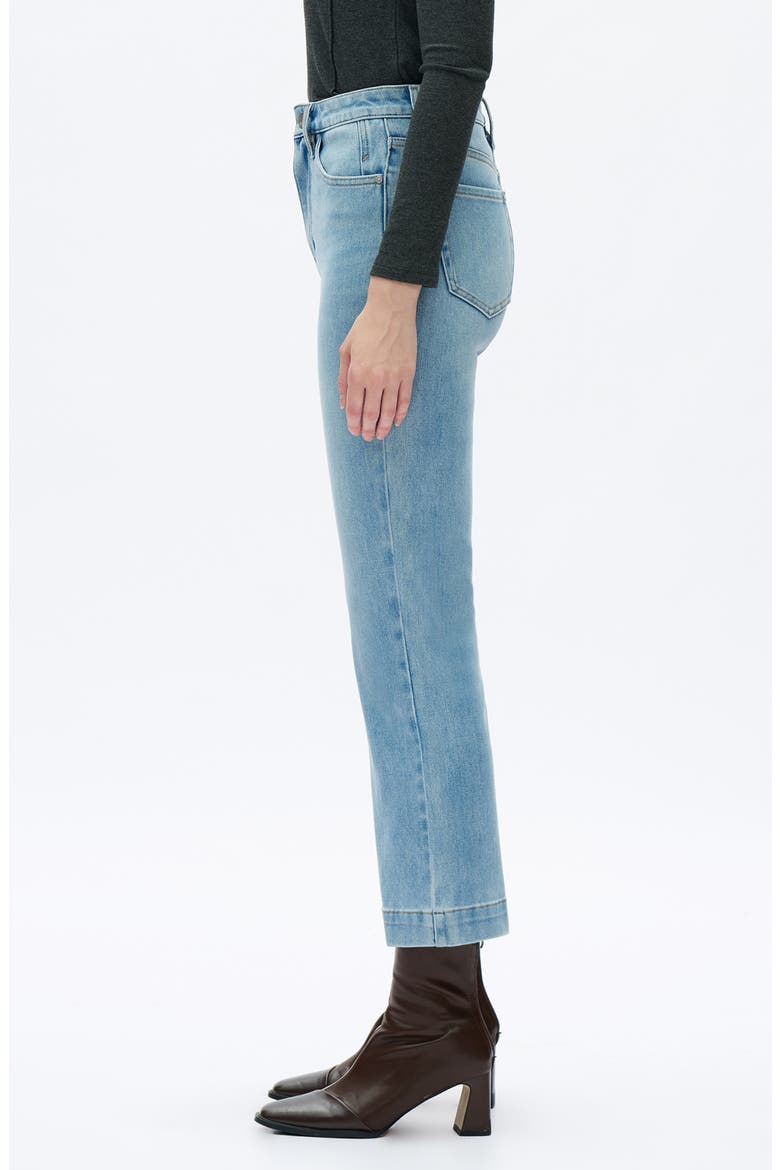 High Waist Ankle Straight Leg Jeans, Alternate, color, LIGHT BLUE