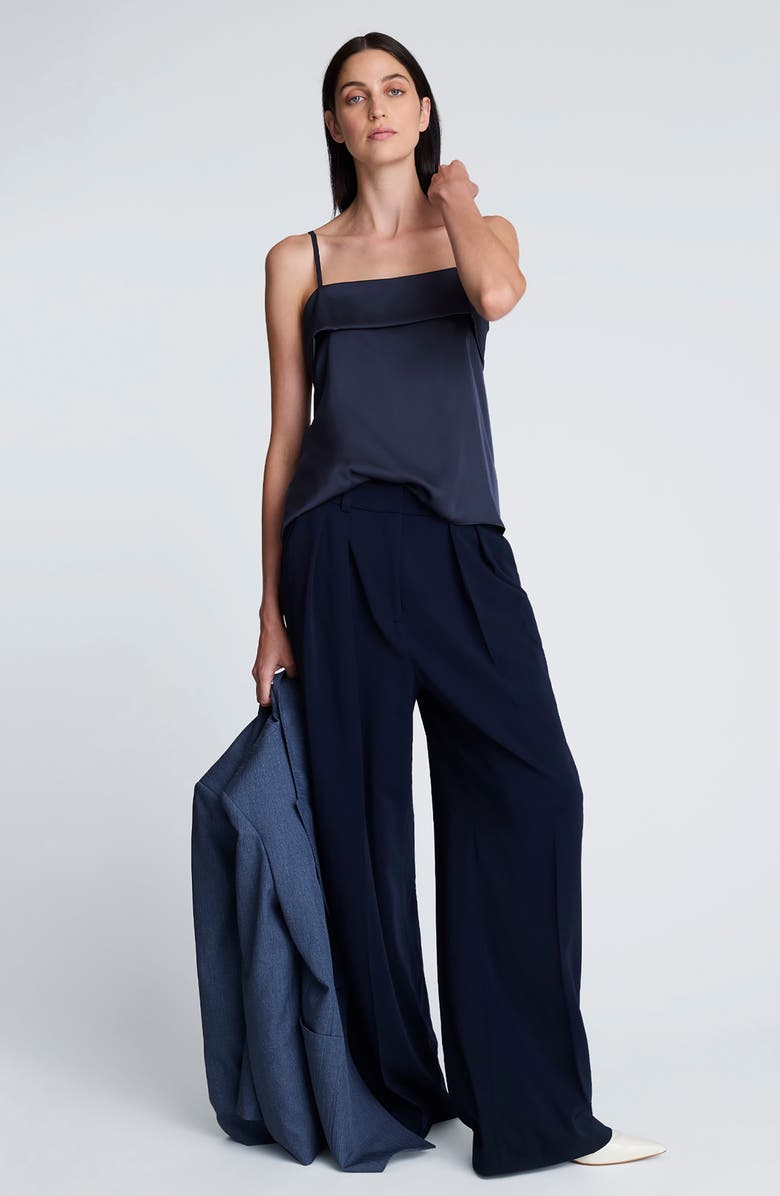 Kenneth Cole Foldover Cotton Camisole, Alternate, color, Dark Navy