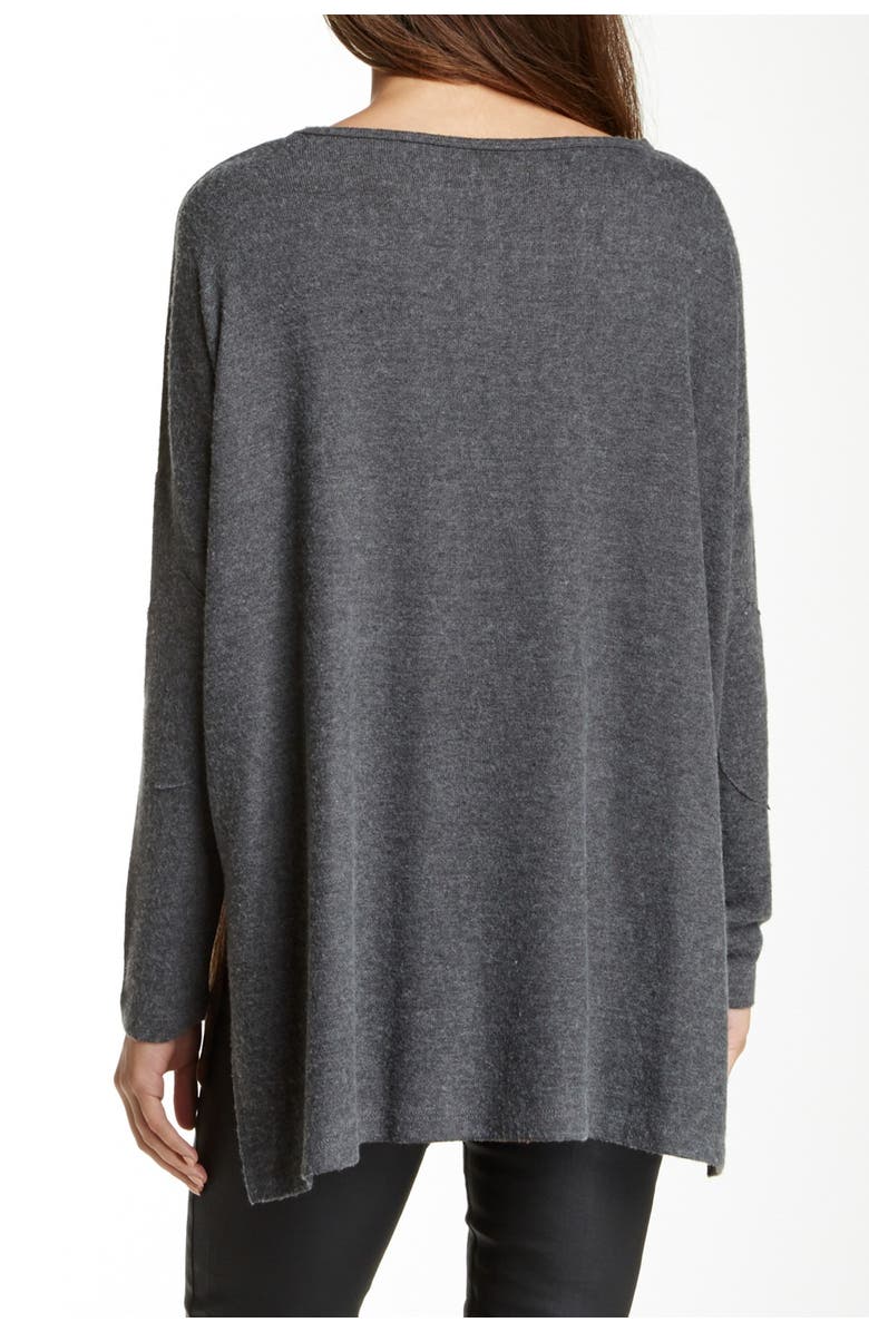 GO COUTURE Printed Dolman Sleeve Sweater, Alternate, color, Charcoal Pointing Spring