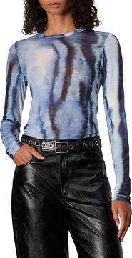 rag & bone Yana Mesh Long Sleeve Top