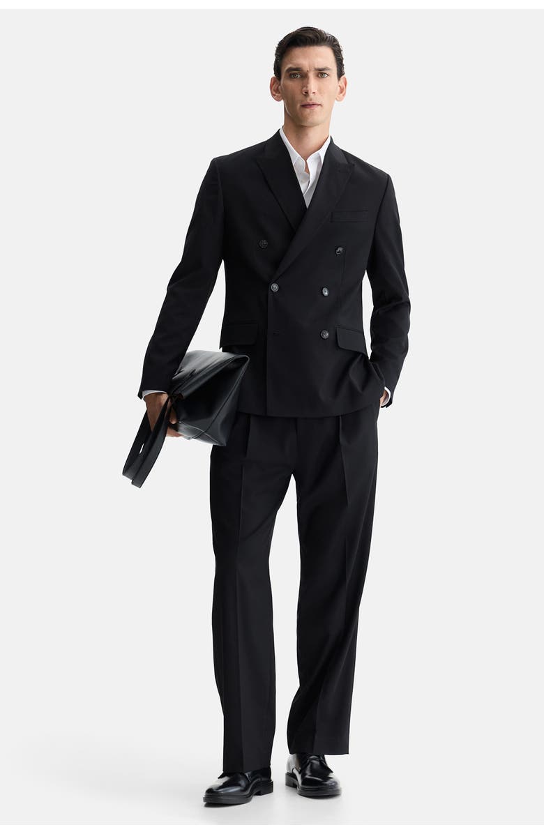 H&M Regular Fit Tailored Trousers, Main, color, Black