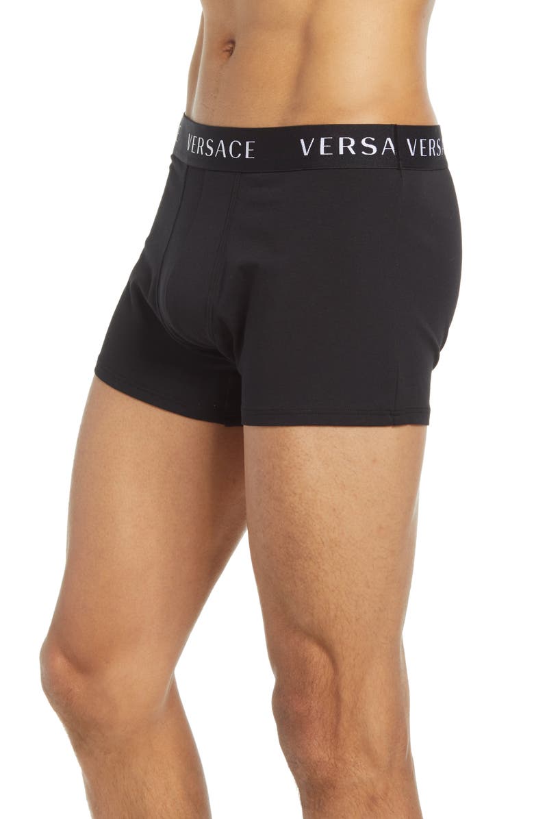 Versace 2-Pack Logo Trunks, Alternate, color, Nero-Nero