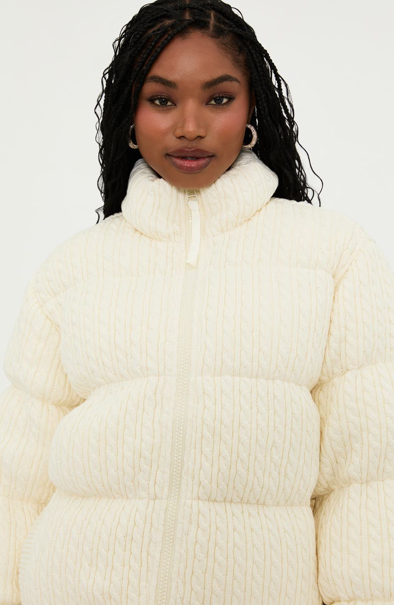 Beach Riot Jojo Puffer Jacket, Alternate, color, Snow Cap Cable