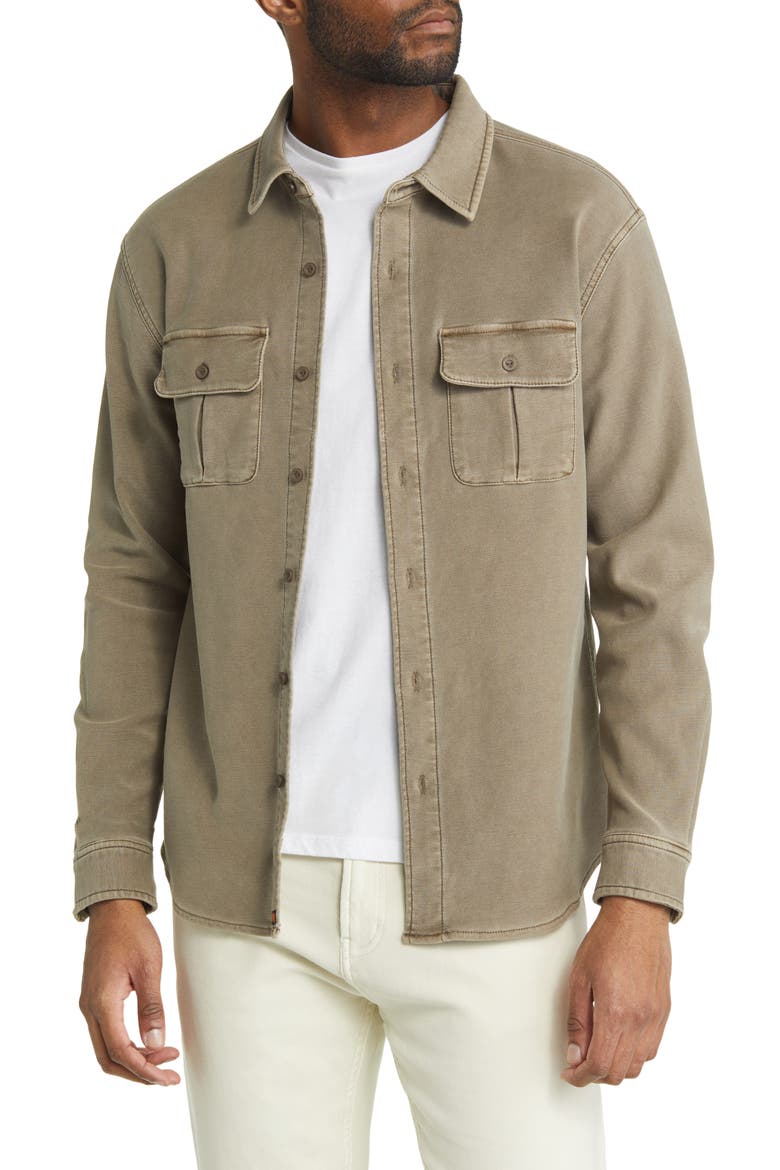 Tailored Terry Shirt Jacket, Main, color, TAUPE
