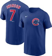 Nike Men's Nike Dansby Swanson Royal Chicago Cubs Fuse Name & Number T-Shirt