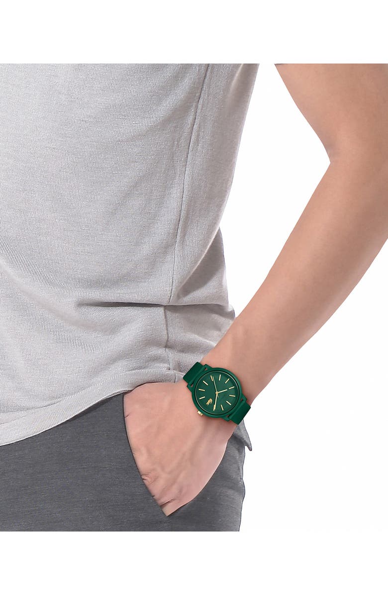 Lacoste L.12.12 Silicone Strap Watch, 36mm, Alternate, color, Green