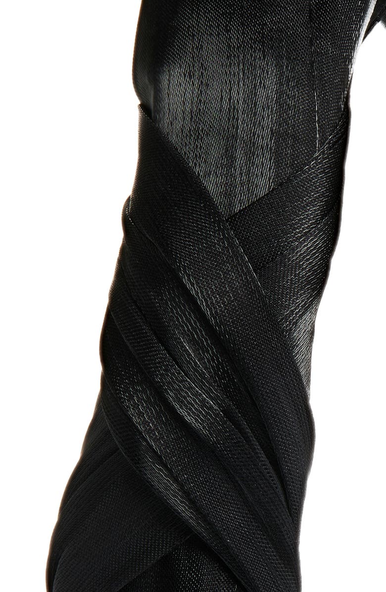 Tasha Satin Wrap Headband, Alternate, color, Black