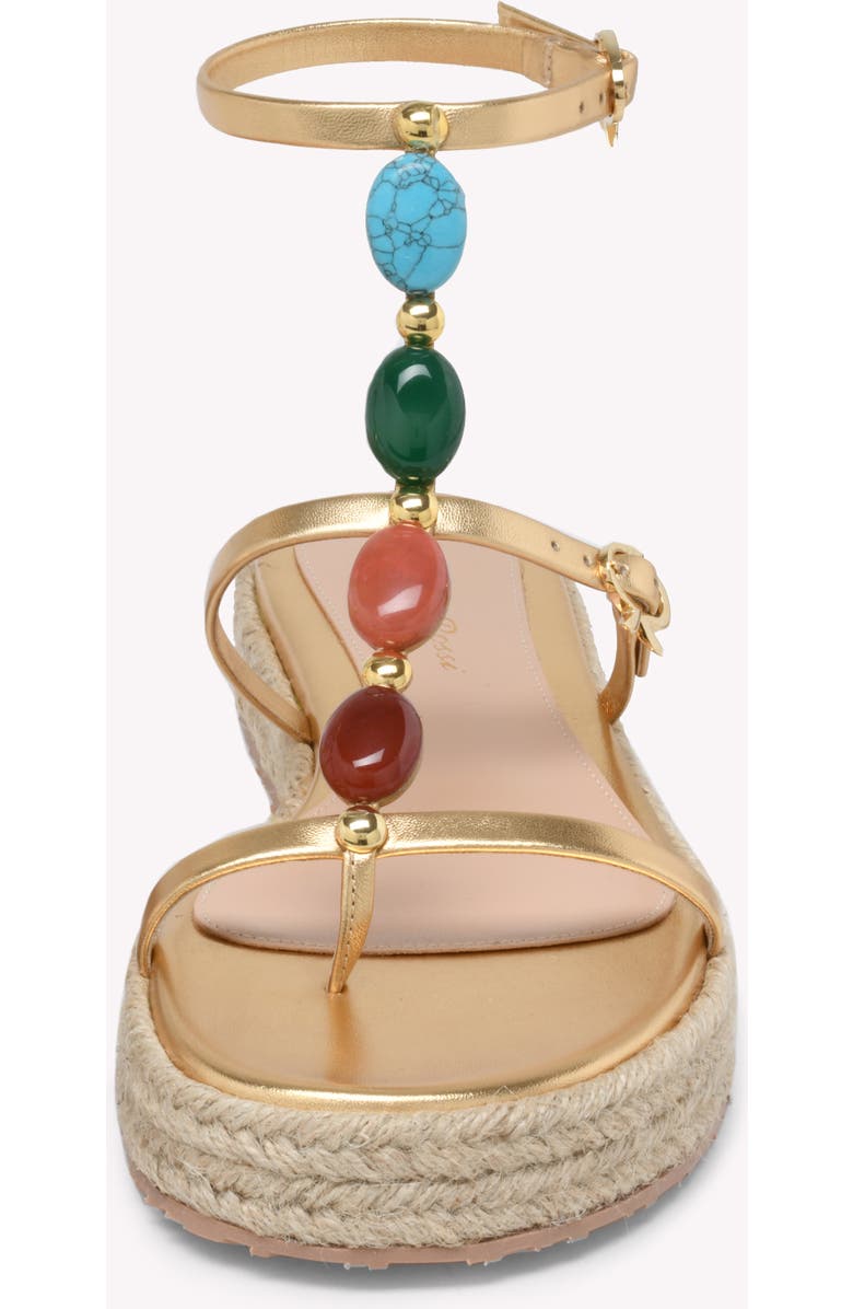 Gianvito Rossi Shanti Beach Sandals, Alternate, color, Metallic Gold Nappa