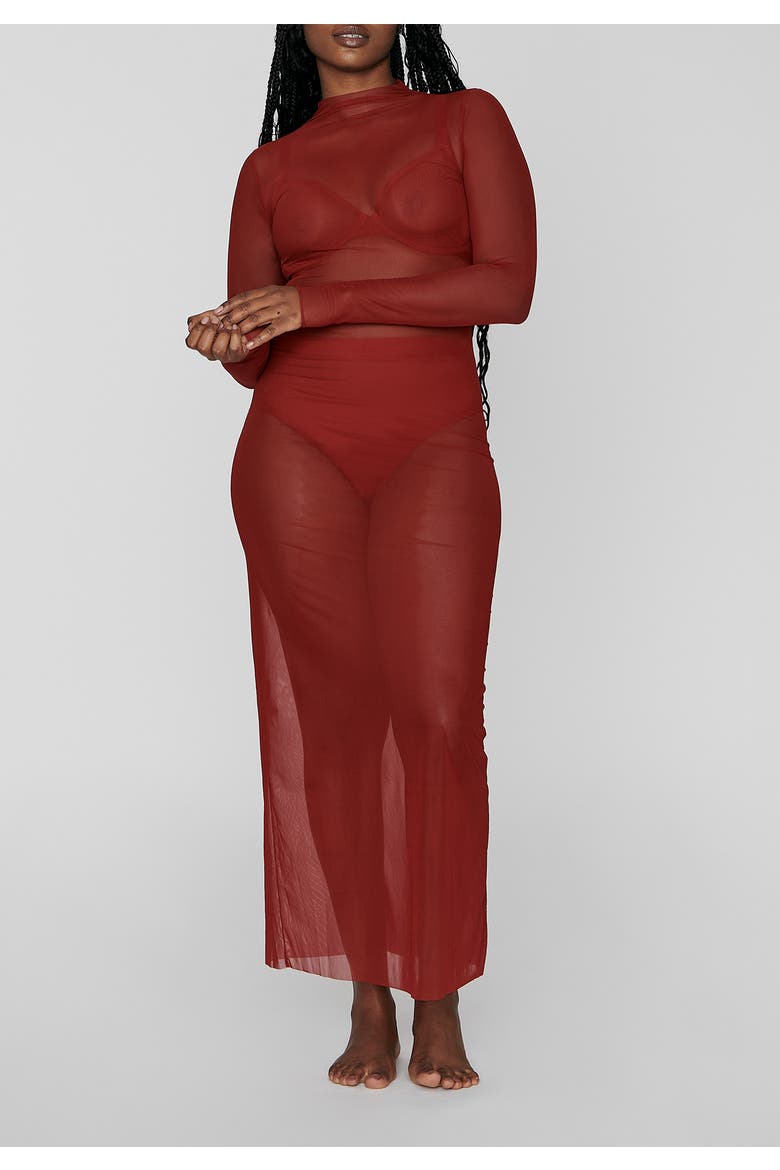 The Mockneck Dress, Alternate, color, AMARYLLIS