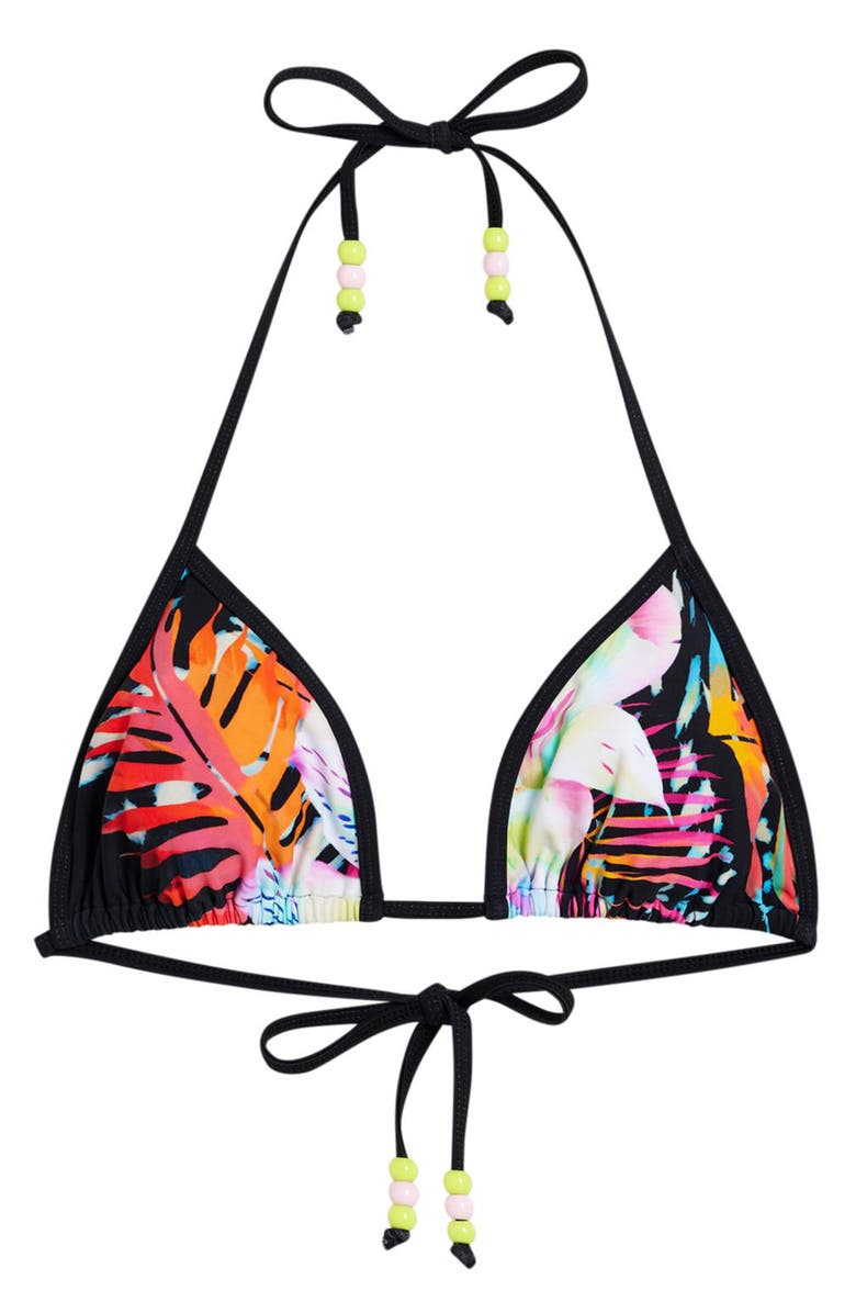 Desigual Daiquiri Triangle Bikini Top, Alternate, color, Black
