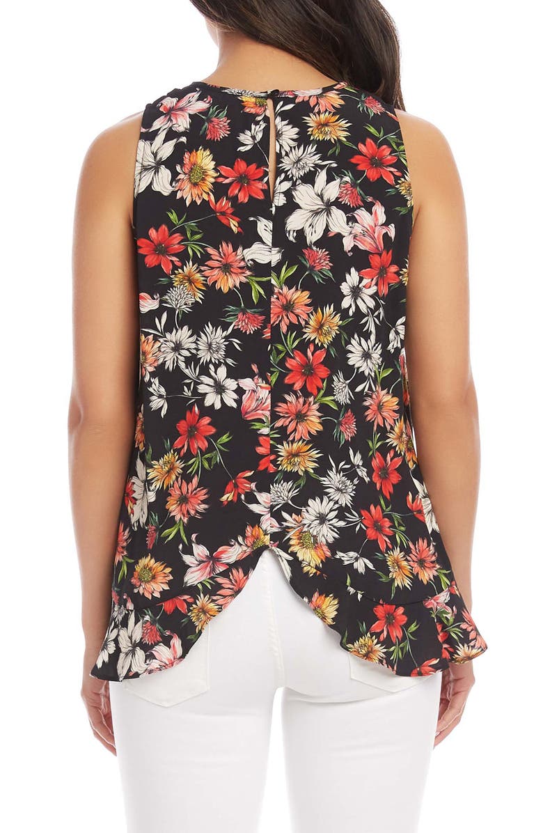 Karen Kane Floral Ruffle Hem Tank, Alternate, color, 