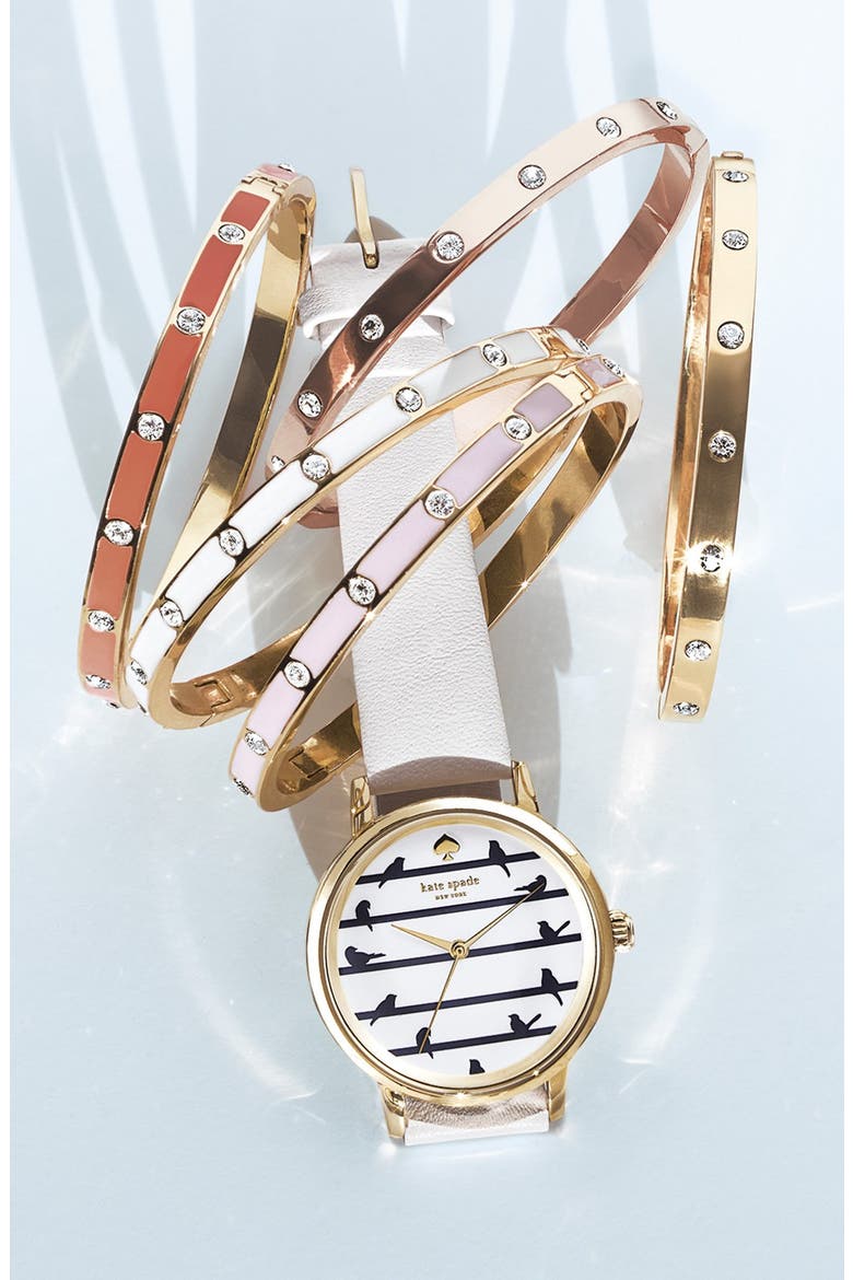 crystal hinge bangle, Alternate, color, ROSE GOLD