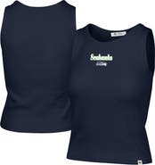 '47 Women's '47 College Navy Seattle Seahawks Cropped Straight Cut Ribbed Baby Tank Top