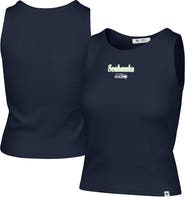 '47 Women's '47 College Navy Seattle Seahawks Cropped Straight Cut Ribbed Baby Tank Top