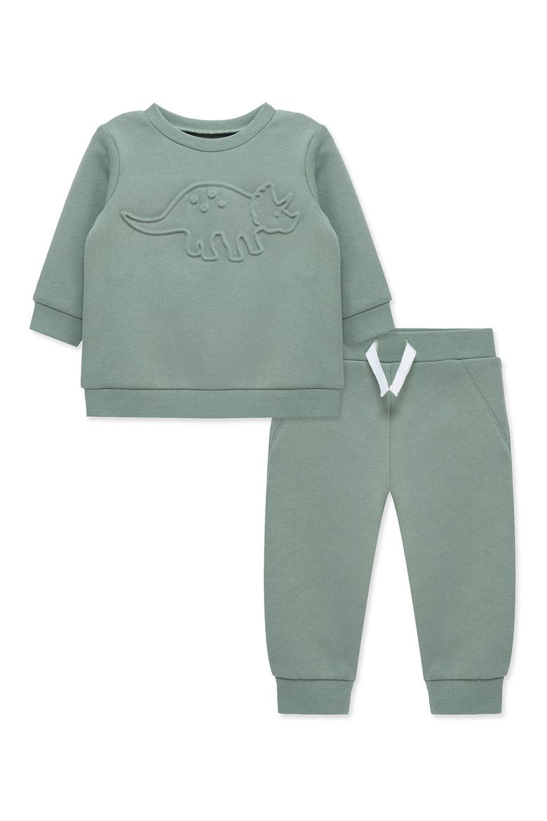 DIno Sweatshirt & Joggers Set, Main, color, GREEN