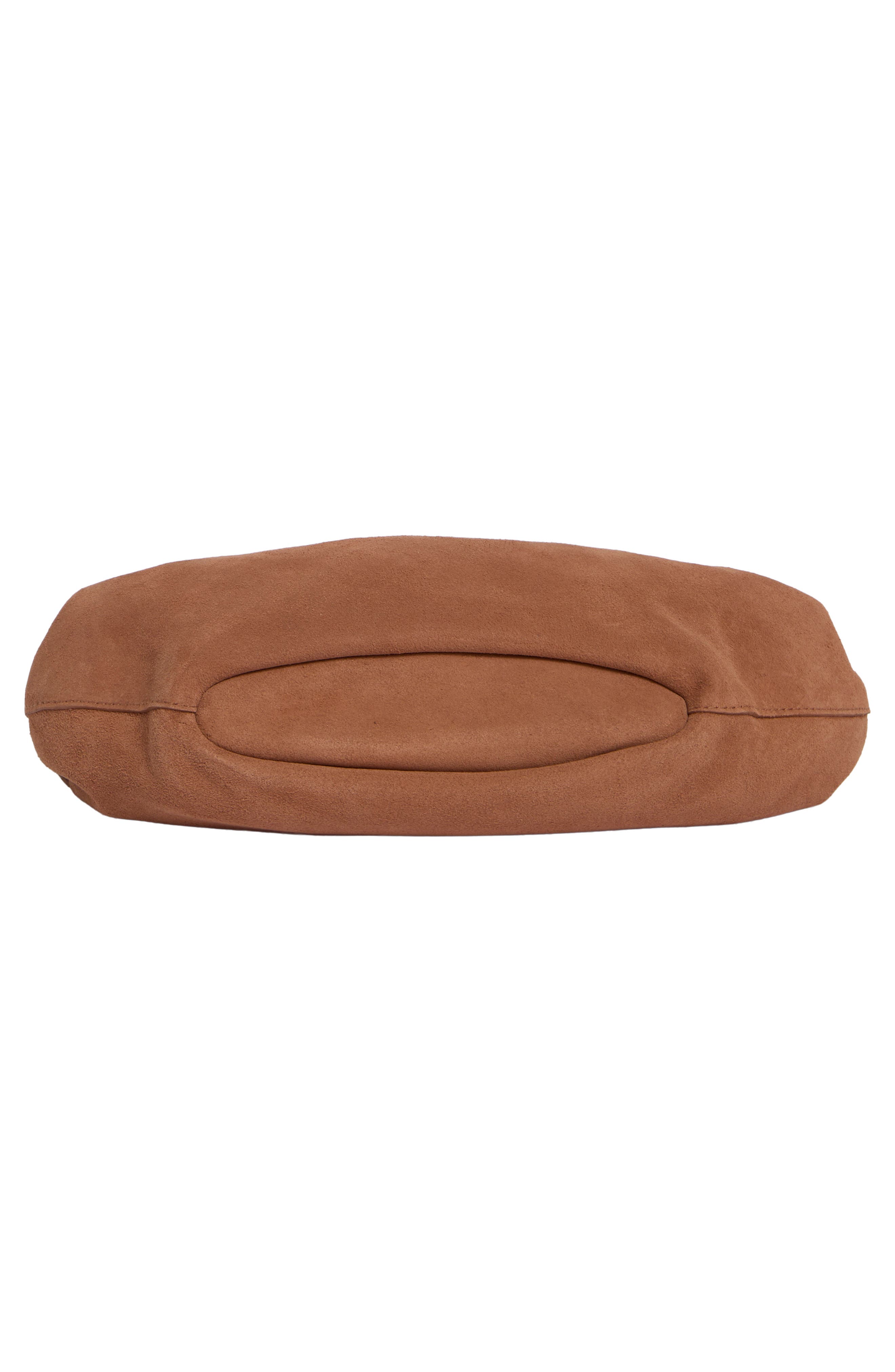 The Camren Gathered Suede Shoulder Bag, Alternate, color, WARM UMBER