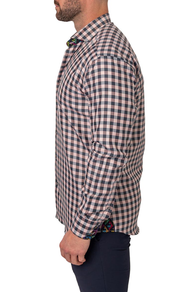 Einstein Squares White Regular Fit Plaid Button-Up Shirt, Alternate, color, WHITE