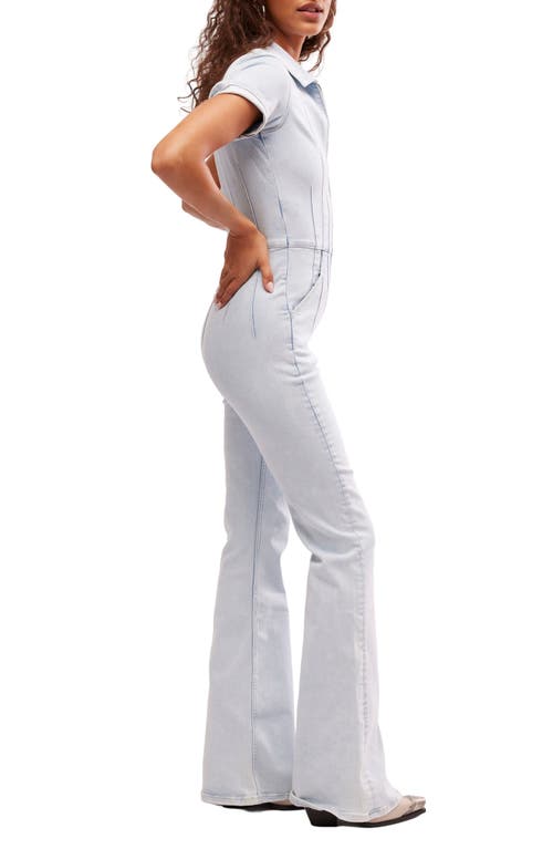 FREE PEOPLE FREE PEOPLE JAYDE DENIM FLARED JUMPSUIT
