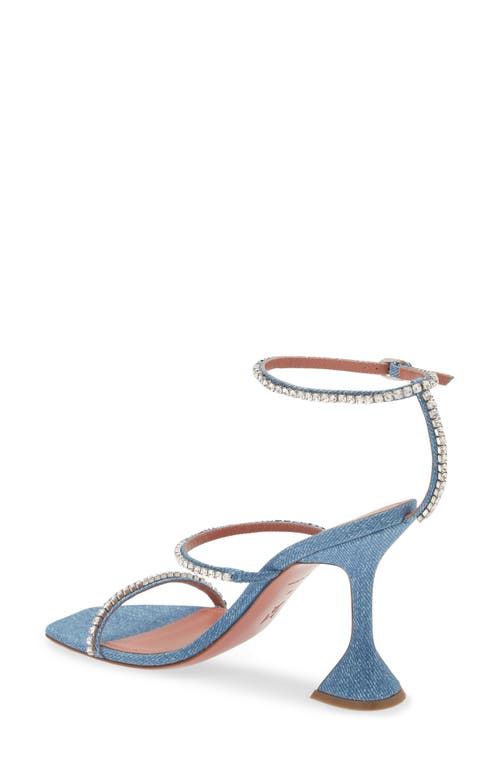 AMINA MUADDI AMINA MUADDI GILDA CRYSTAL STRAP DENIM SANDAL 