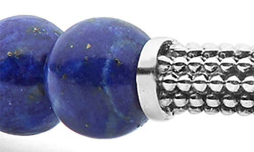 Lagos Anthem Cross Lapis Beaded Stretch Bracelet In Blue