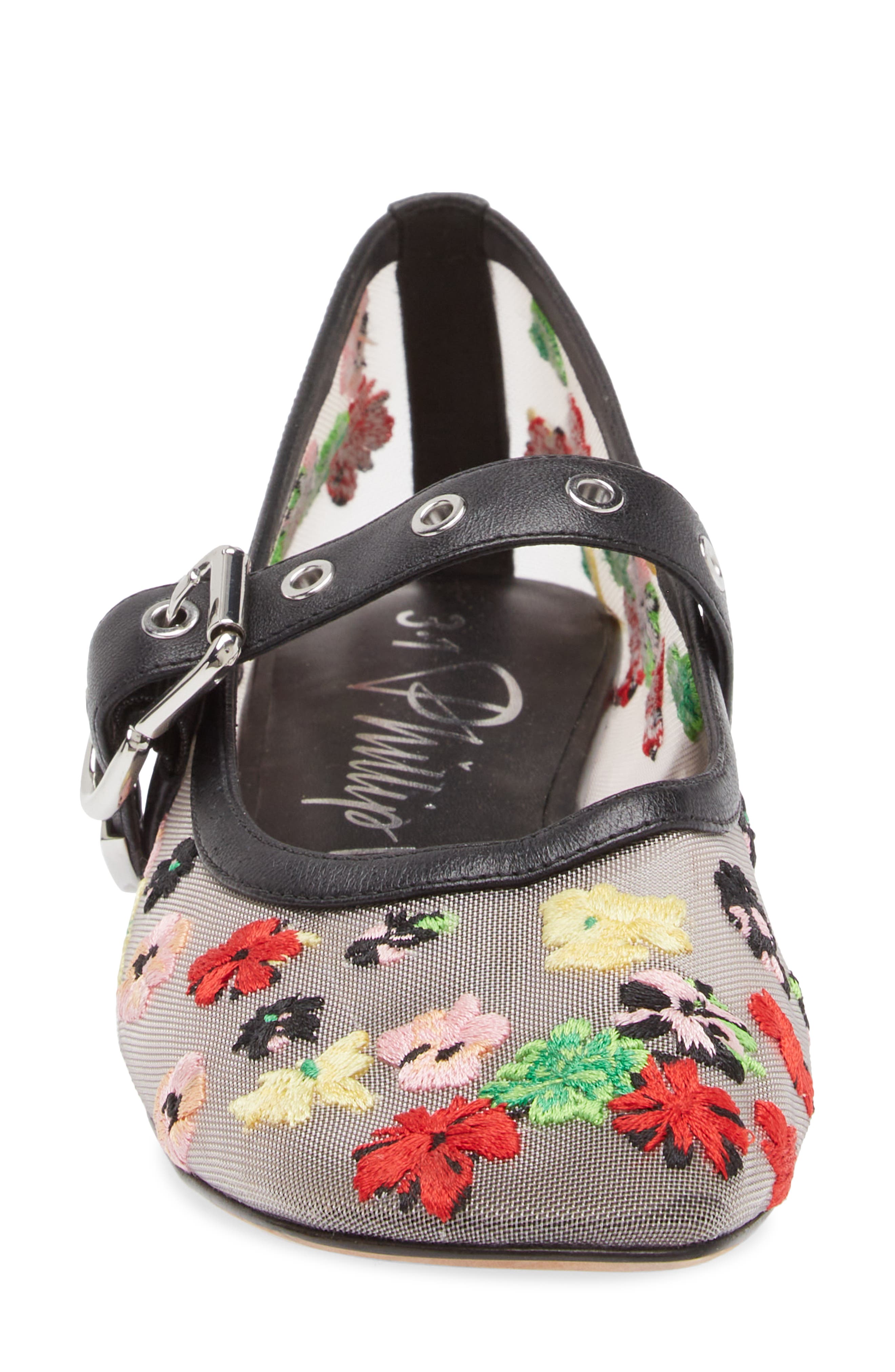 Flowerworks Mesh Mary Jane Flat, Alternate, color, CREME MULTI