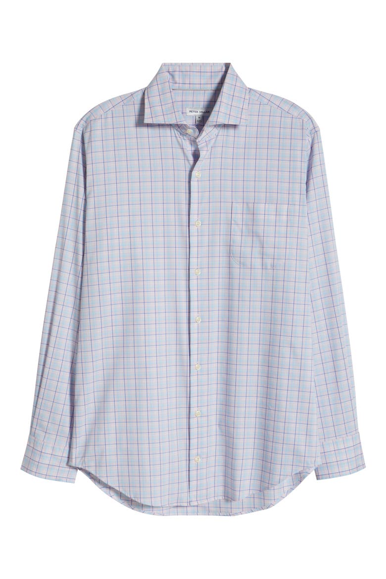 Huron Crown Lite Plaid Performance Button-Up Shirt, Alternate, color, PALMER PINK
