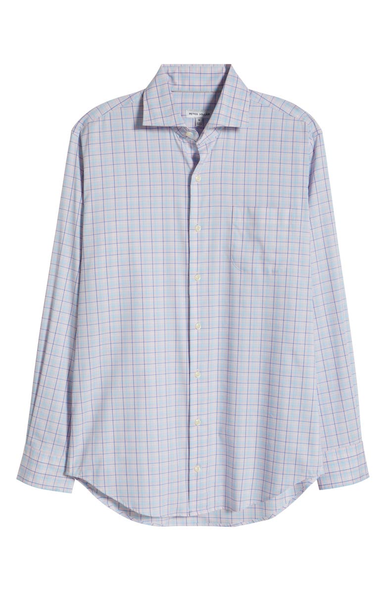 Peter Millar Huron Crown Lite Plaid Performance Button-Up Shirt, Alternate, color, Palmer Pink