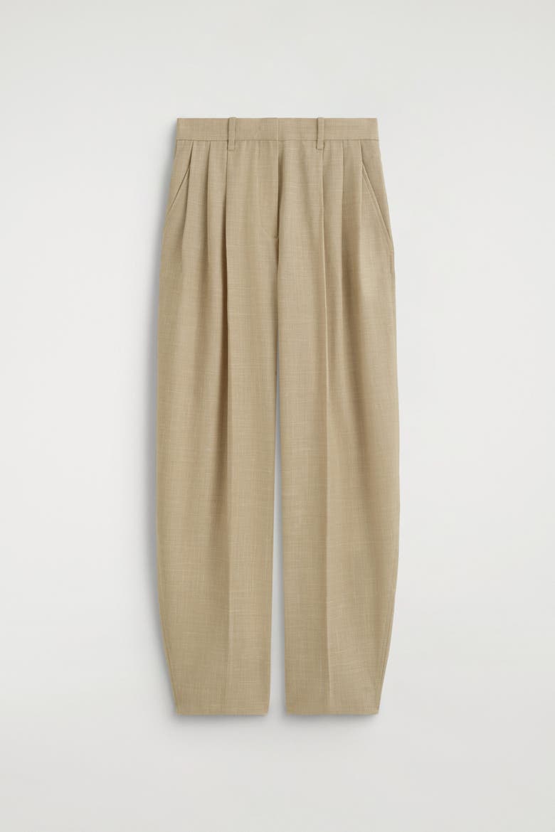 Pleated Tulip Pants, Alternate, color, BEIGE MÉLANGE