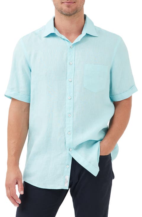 Waiheke Original Fit Short Sleeve Linen Button-Up Shirt