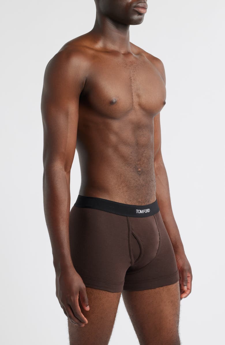 TOM FORD Cotton Stretch Jersey Boxer Briefs, Alternate, color, Chocolate