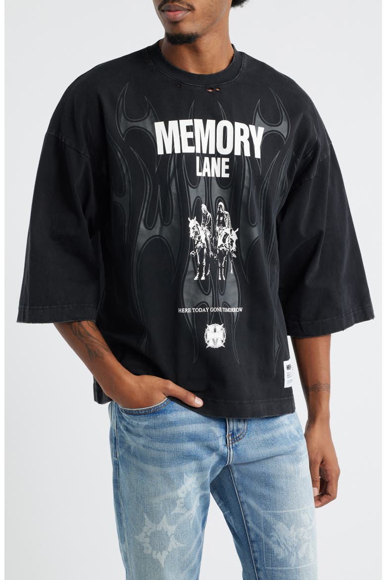 Storm Riders Oversize Cotton Jersey Graphic T-Shirt, Main, color, BLACK