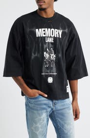 MEMORY LANE Storm Riders Oversize Cotton Jersey Graphic T-Shirt