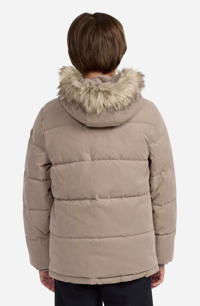 abercrombie kids Kids' Heavyweight Parka with Faux Fur Trim, Alternate, color, Anf Taupe Gray