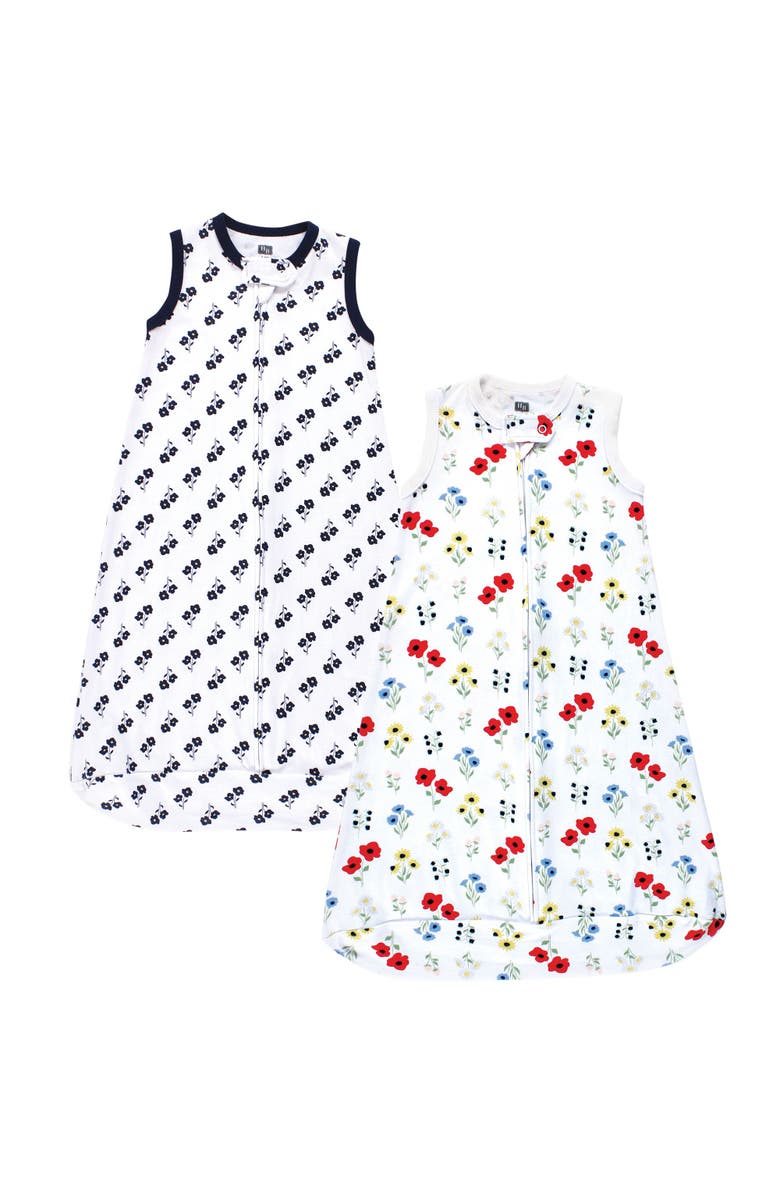 Hudson Baby Girls Soft Interlock Cotton Sleeveless Sleep Sack, Main, color, Wildflower