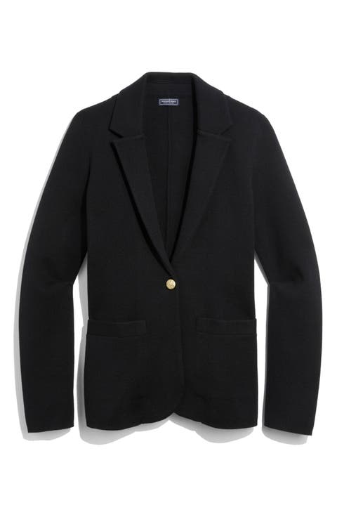 Merino Wool Blend Sweater Blazer